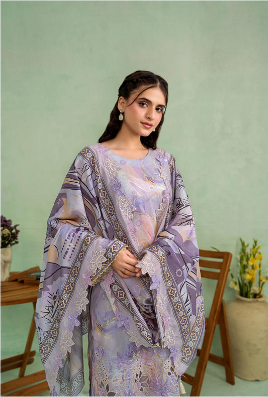 Elaya Embroidered Lawn 3 Piece