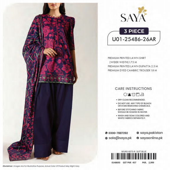 Saya Lawn 3 Piece (U01-25486-26AR)