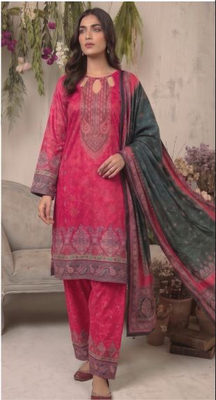 Khaadi Lawn 3 Piece (HF2411A-MAGANTA-3PC)