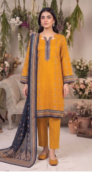 Khaadi Lawn 3 Piece (HF2407A-GOLDEN-3PC)