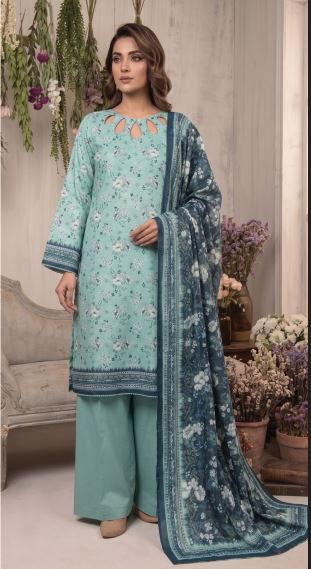 Khaadi Lawn 3 Piece (HF2401A-SEAGREEN-3PC)