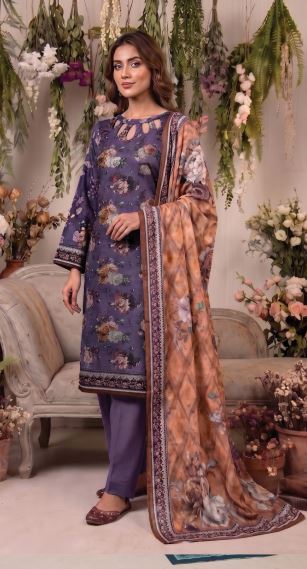 Khaadi Lawn 3 Piece (HF2402A-DEEP PURBLE-3PC)