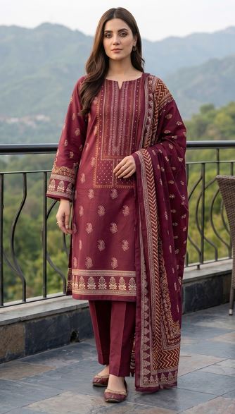 Zesh Gold Paste Lawn 3 Piece