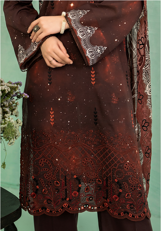 Elaya Embroidered Lawn 3 Piece