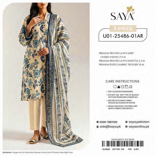 Saya Lawn 3 Piece (U01-25486-01AR)