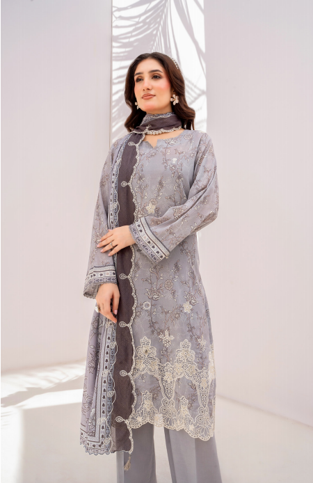 Elaya Embroidered Lawn 3 Piece