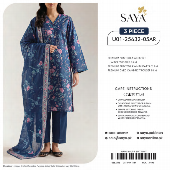 Saya Lawn 3 Piece (U01-25632-05AR)