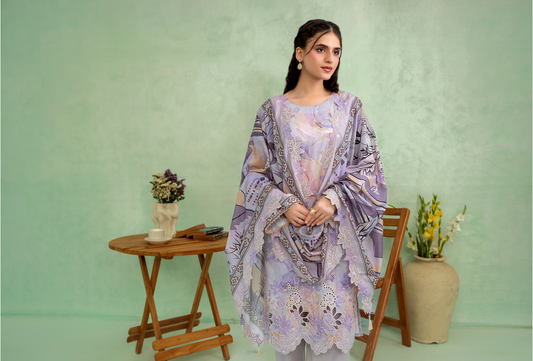Elaya Embroidered Lawn 3 Piece