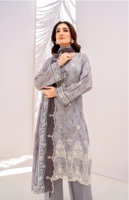 Elaya Embroidered Lawn 3 Piece