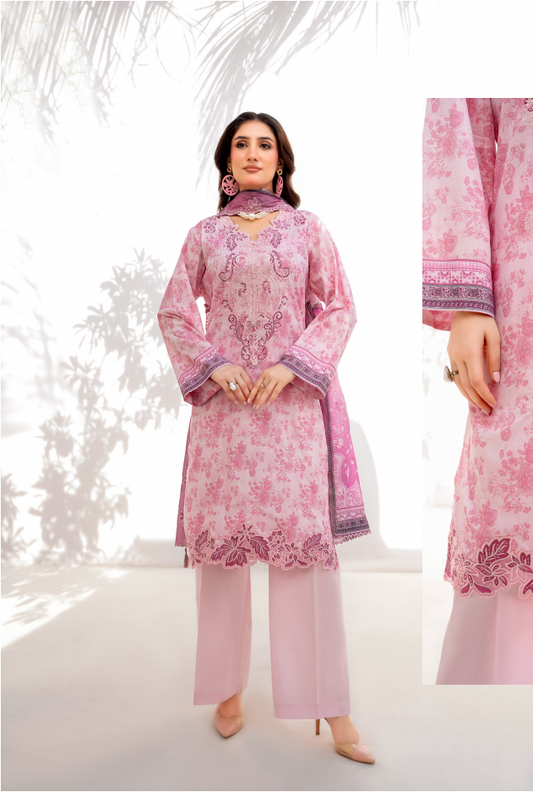 Elaya Embroidered Lawn 3 Piece