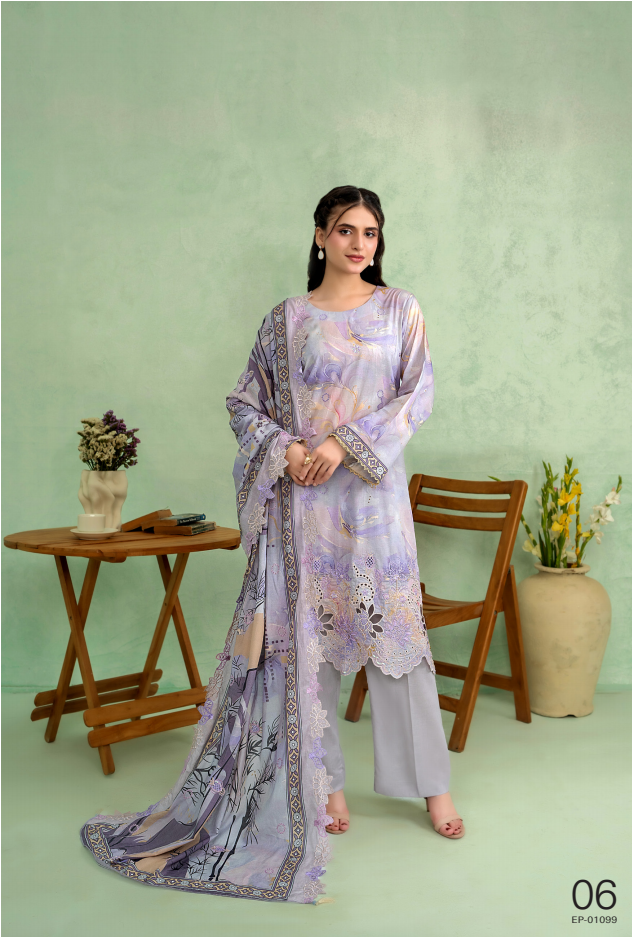 Elaya Embroidered Lawn 3 Piece