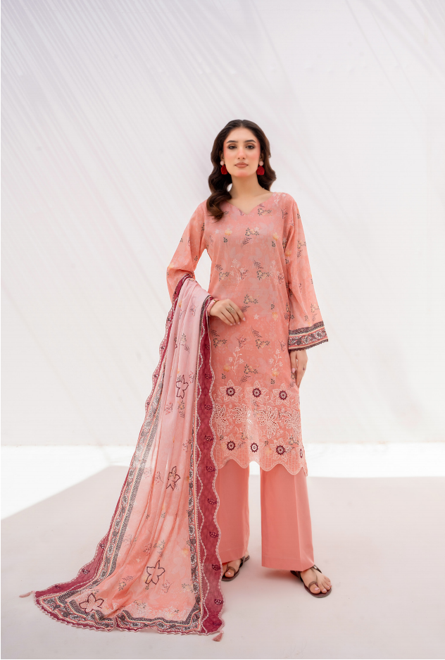 Elaya Embroidered Lawn 3 Piece