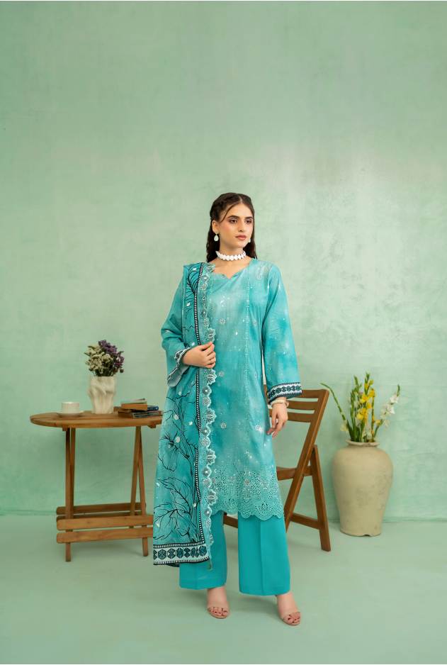 Elaya Embroidered Lawn 3 Piece