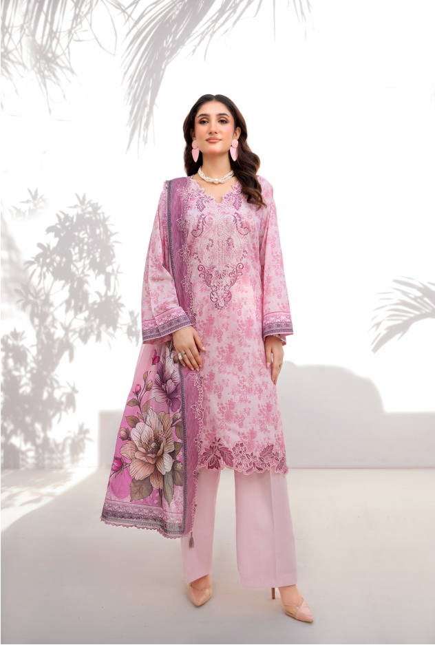 Elaya Embroidered Lawn 3 Piece