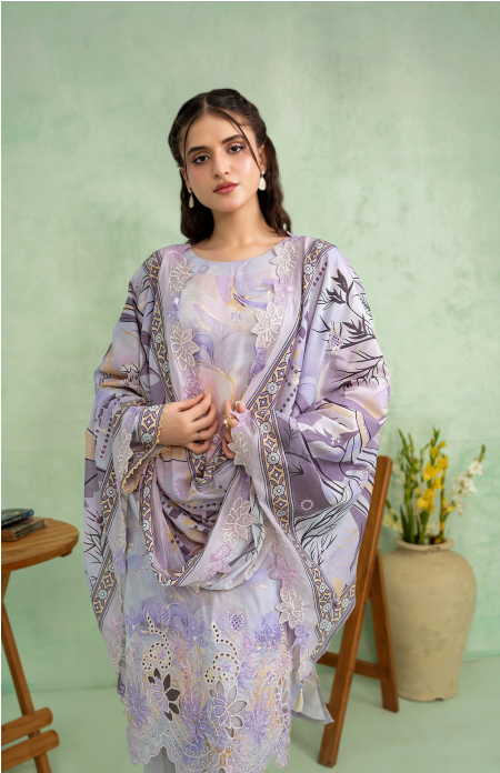 Elaya Embroidered Lawn 3 Piece