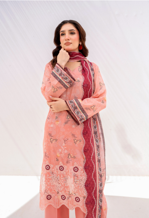 Elaya Embroidered Lawn 3 Piece
